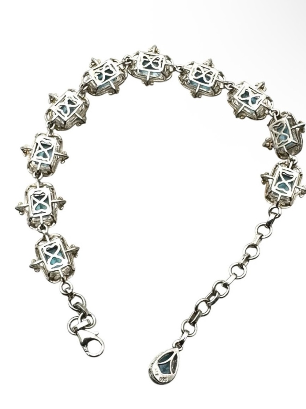 Chuck Clemency STS Blue Topaz Sterling Silver Bracelet - Picture 8 of 11
